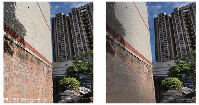 廣西首例采用新技術“針灸法”糾偏南寧虎丘村“樓歪歪”項目前后對比圖